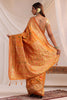 Mustard Resham & Zari Floral Woven Silk Saree