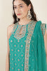 Teal Green Color Georgette Zari & Sequins Embroidered Suit With Gharara