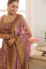 Mauve Banarasi Khaddi Georgette Woven Unstitched Suit Material