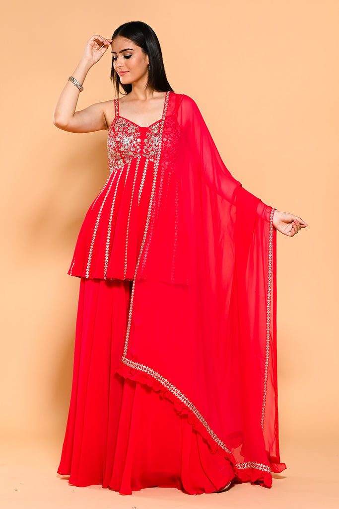 peplum sharara dress Shriphal Peplum Sharara Set 2