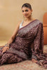 Brown Tussar Silk Printed Saree