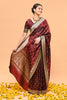Black & Maroon Color Banarasi Silk Woven Saree
