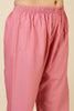 Pink Cotton Emboridered And Printed Suit Set