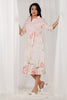 Light Peach Color Cotton Floral Printed Peonies Dress
