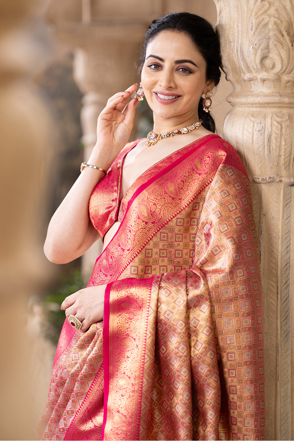 Rani Maheshwari Silk Soft Brocade Woven Saree