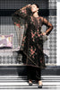 Black Kota Silk Double Layer Embroidered Unstitched Suit Fabric