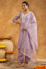 Light Lavender Color Cotton Neck Embroidered Unstitched Suit Fabric
