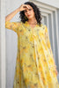Yellow Chinone Floral Printed Kurta with Palazzo