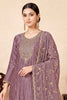 Dusty Mauve Tissue Silk Embroidered Unstitched Suit Fabric