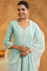 Powder Blue Color Cotton Neck Embroidered Unstitched Suit Fabric