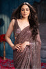 Brown Sequins Embroidered Georgette Saree