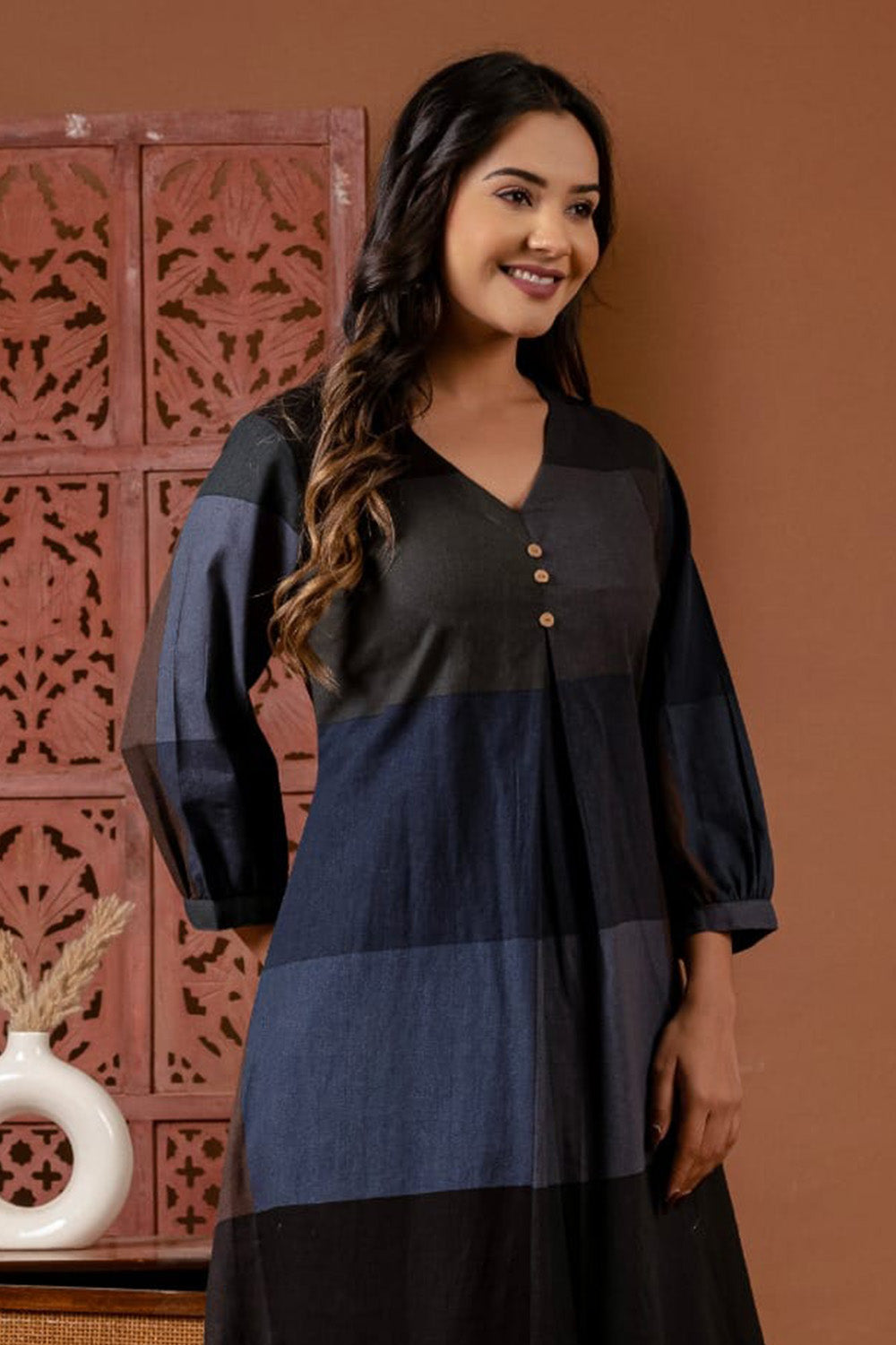 Black Cotton Printed Kurta Set