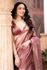 Mauve Tissue Silk Zari Woven Saree