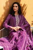 Purple Silk Printed & Neck Embroidered Unstitched Suit