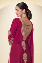 Crepe Silk Zari And Sequins Embroidered Suit Set
