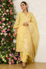 Yellow Chanderi Cotton Zari Woven Unstitched Suit Material