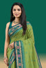 Green Colour Maheshwari Cotton Woven Saree