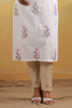 White Color Floral Embroidered Kurti