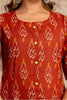 Maroon Cotton Printed Kurta Set
