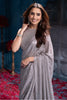 Grey Sequins Embroidered Georgette Saree