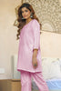 Pink Color Neck Embroidered Cotton Kurti