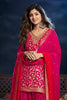 Fuchsia Pink Color Silk Embroidered Suit with Farsi Salwar