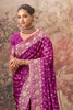 Purple Charmeuse Silk Zari Woven Saree