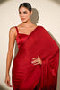 Cherry Red Color Satin Swarovski Work Saree