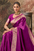 Purple Mulberry Silk Woven Saree