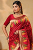 Maroon Cotton Silk Woven Saree