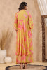 Mustard Color Muslin Printed Front Slit Kurta With Sharara