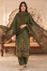 Green Crepe Silk Printed and Pitta Handwork Suit