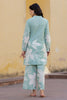 Sea Green Color Cotton Printed Co-Ord Dress