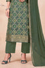 Green Zari Woven Silk Unstitched Suit Fabric