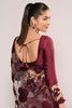 Wine Color Net Embroidered Saree
