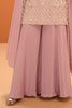 Dusty Pink Silk Cut-Dana And Resham Embroidered Suit With Palazzo