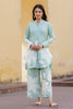 Sea Green Color Cotton Printed Co-Ord Dress