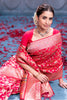 Cheery Red Colour Banarasi Silk Woven Saree