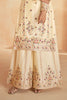 Cream Color Crepe Silk Resham Embroidered Suit With Palazzo