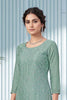 Seafoam Blue Organza Resham Embroidered Unstitched Suit Material