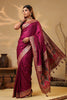 Dark Scarlet Soft Silk Kalamkari Woven Saree