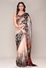 Beige Color Jacquard Silk Printed Saree