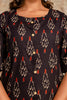 Black Cotton Printed Kurta Set