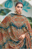 Teal Blue Muslin Floral Printed Unstitched Suit Material