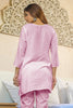 Mauve Color Neck Embroidered Cotton Kurti