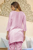 Pink Color Neck Embroidered Cotton Kurti