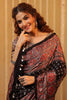 Black & Grey Pure Mulberry Silk Printed And Embroidered Saree