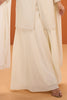 Cream Crepe Silk Embroidered Suit With Palazzo