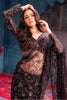 Black Cut-Dana And Sequins Embroidered Net Saree