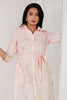 Light Peach Color Cotton Floral Printed Peonies Dress